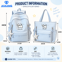 Ensemble sac à dos et sac fourre-tout 2 en 1 avec logo personnalisé, design multi-poches grande capacité pour adolescentes et étudiantes