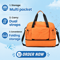 Sac de voyage pliable personnalisé avec logo Oxford, léger, ultra-léger, respirant, grande capacité, compartiments séparés pour articles secs et humides