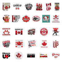 54 autocollants promotionnels en PVC écologique, imperméables, imprimés découpés au laser, avec logo feuille d'érable du Canada, finition mate