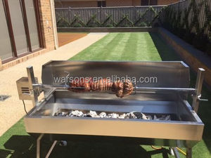 Parrilla Spartan BBQ Moderna Extra Grande de Acero Inoxidable Ajustable con Protector de Viento, Asador de Cerdo Duradero con Rotación Automática - 1500mm - Product Image 6