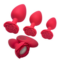 Ensemble de bouchons anaux en silicone en forme de rose, fille japonaise, AV adulte, petit, moyen, grand, 3 tailles, jouets anaux pour hommes et femmes
