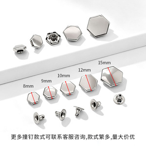 Remaches hexagonales planos chapados en hierro para bolsos, zapatos, ropa, accesorios de ferretería, clavos decorativos duraderos - Product Image 5