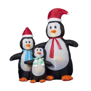 Adaptateur 72 pouces 5L C7 Led résine pingouin imperméable Led debout multicolore pingouin Motif lumière pour la décoration extérieure