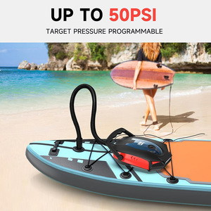 Pompe à air électrique ABS <span class=keywords><strong>Super</strong></span> 120W 350L/min avec manomètre numérique pour pneus de bateaux pneumatiques, pontons et articles ultra-gonflables d'extérieur - Product Image 3