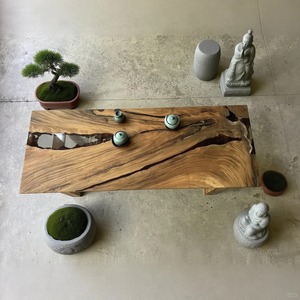 Bàn ăn phòng khách sang trọng hiện đại làm từ gỗ óc chó tự nhiên bền vững với thiết kế sông nghệ thuật bằng nhựa epoxy dành cho nội thất nhà ở và khách sạn - Product Image 5