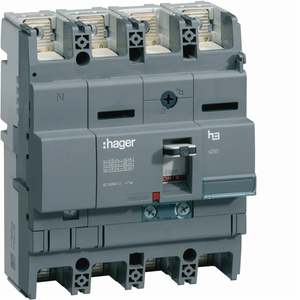 HNB102H ปรับแต่งได้ด้วยเซอร์กิตเบรกเกอร์แบบหล่อขึ้นรูป Hagers รุ่น h3 x250 TM 4P 40kA 100A ปรับค่าได้ พร้อมระบบ Neutral - Product Image 1