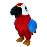 Costume de mascotte gonflable en peluche de perroquet bleu mobile pour adulte, hauteur 2M et 2.6M