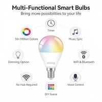 Ampoules LED intelligentes E12 E26 G45 RGBCW 5W 450LM ETL Tuya Wifi pour Alexa Google App Control, ampoules LED intelligentes à intensité variable pour la maison