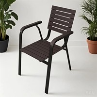 Ensemble de table et de chaises en métal pour l'extérieur, style moderne, confortable, durable, chaises de bistrot portables pour patio, cour, salon