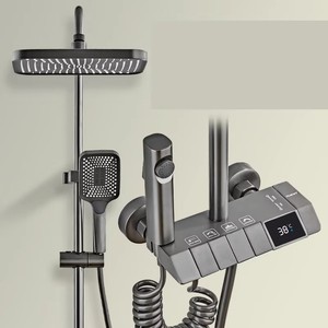 Set <span class=keywords><strong>Doccia</strong></span> Intelligente di Lusso a Parete con Display Digitale LED, <span class=keywords><strong>Sistema</strong></span> <span class=keywords><strong>Doccia</strong></span> con Soffione e Rubinetto Spray - Product Image 1