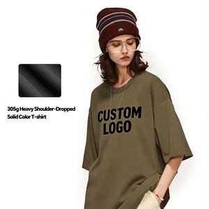 T-shirt tricoté décontracté vintage pour homme, personnalisable avec logo, haute qualité, 250 g/m², 100 % coton, uni, col rond, anti-plis - Product Image 2