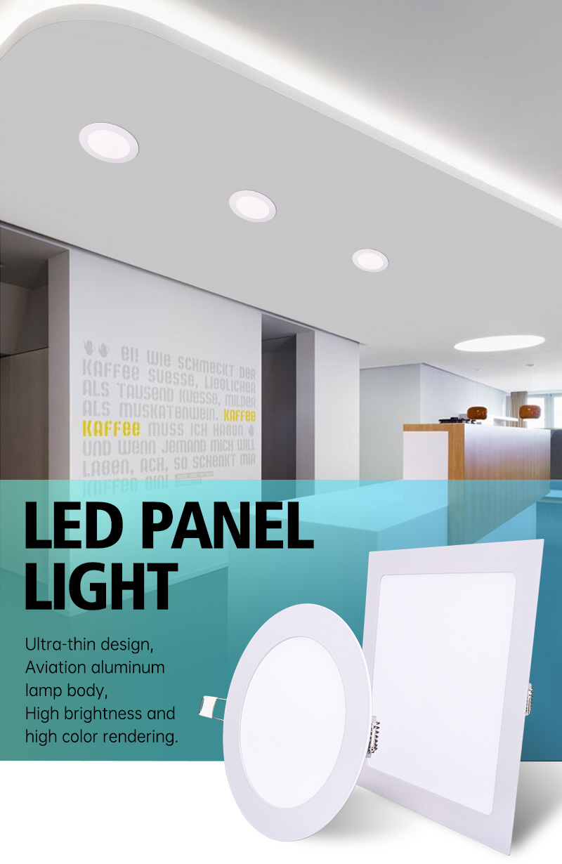 Factory wholesale led panel light 3W 6W 9W 12W 15W 18W 24W round led panel light square panel light for indoor room