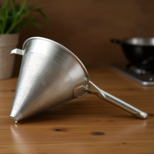 Colino conico in acciaio inox, setaccio da cucina perforato per cucinare - Product Image 3