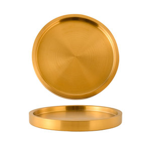 Thickened 304 Stainless Steel Round Double Layer <b>Tray</b> For Restaurant Hotel Coffee <b>Tea</b> Serving - Product Image 3