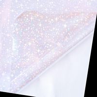 Verre cassé et étoiles superposition de stratifié holographique transparent papier autocollant laser en vinyle auto-adhésif pour imprimante à jet d'encre