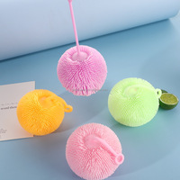 Balle anti-stress TPR douce et colorée, jouets à presser, balle anti-stress avec lumière, faible quantité minimale de commande, 12cm