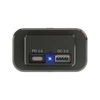 Cargador de Coche con Doble Puerto USB, QC 3.0 y Tipo C PD, Voltaje 12-24V, Toma de Corriente USB para Coche de 12V