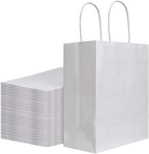 Sacs en papier kraft personnalisés en gros, imprimés, pliables, grands sacs d'épicerie, emballage de vente au détail, biodégradables - Product Image 1