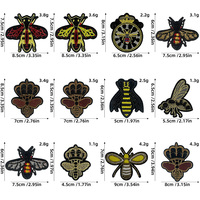 Patchs brodés de sequins Abeille et Insectes, à thermocoller ou à coudre, appliques DIY pour vêtements, chapeaux, sacs