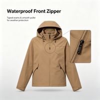 Veste softshell unisexe à fermeture éclair, fine, imperméable, coupe-vent, respirante, à capuche, pour la randonnée hivernale et le camping