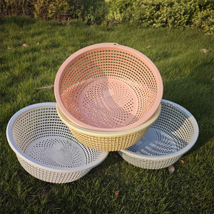 Panier de drainage en plastique 35x13 cm, passoire creuse pour fruits et légumes, organisateur de cuisine, grand tamis à riz - Product Image 3