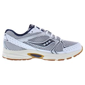 Zapatos para caminar Saucony Ride Millennium para hombre, color blanco, azul marino, parte superior de malla, comodidad, amortiguación y soporte - Product Image 2