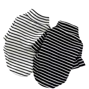 Gezellig gestreept thermisch hondenshirt |   Twee-poots vrijetijdskleding voor kleine rassen |   Herfst- en winterkleding voor huisdieren, zoals Shih Tzu's en meer - Product Image 2