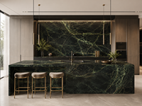 Dalles de marbre vert Fendi pour plans de travail de cuisine, dessus de meubles de salle de bain, dessus de tables à manger, tables consoles, bureaux et lavabos