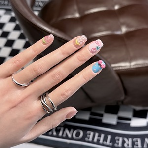 <span class=keywords><strong>Uñas</strong></span> <span class=keywords><strong>Postizas</strong></span> Cortas Cuadradas con Detalles Hechos a Mano <span class=keywords><strong>de</strong></span> Flores 3D y Pedrería, <span class=keywords><strong>Uñas</strong></span> <span class=keywords><strong>Postizas</strong></span> Reutilizables y Lindas <span class=keywords><strong>para</strong></span> Mujer - Product Image 3