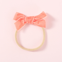 Ikat Rambut Nilon Lembut Sweet Velvet Bow untuk Bayi Perempuan, Ikat Rambut Elastis Buatan Tangan, Aksesoris Rambut untuk Anak Perempuan, Hadiah Natal
