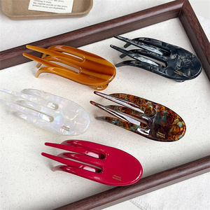Pinza de Pelo Francesa de Acetato Premium Antideslizante para Cabello Grueso, Accesorios para el Cabello de Mujer, Pedido al por Mayor, Servicio OEM, Pinza de Pico de Pato - Product Image 1