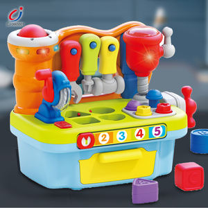 Bricolaje Mesa Educativa niños <span class=keywords><strong>herramientas</strong></span> conjunto de juguetes de los niños caja de plástico taller herramienta juego juguetes con sonido Luz - Product Image 2