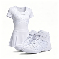 Chaussures de cheerleading légères antidérapantes à tige haute pour les matchs universitaires, baskets de cheerleading réglables à double velcro