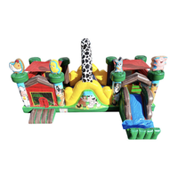 Structure gonflable combinée Fun Size Farm en PVC pour usage commercial extérieur