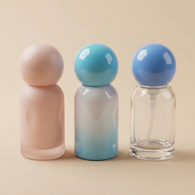 Hot Sale 30ml Glass Foundation Bottle Special Shape for Cap Pump Refillable for Skin Care Cream Cosmetic Packaging Customized