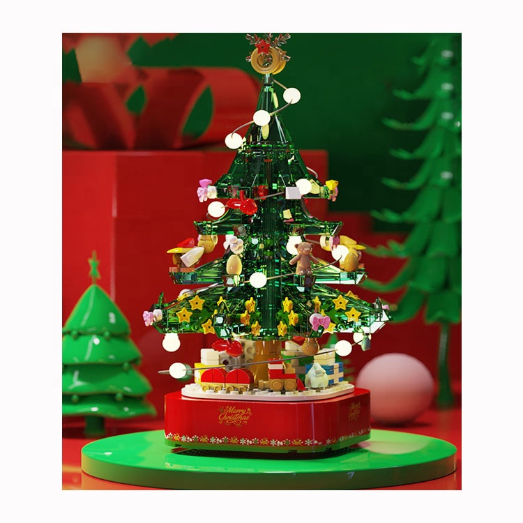 music box electric building blocks toy baby early education aids Christmas tree present for kids