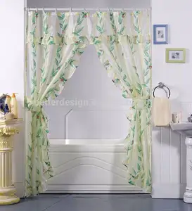 DOBBY-cortina de ducha con revestimiento, doble SWAG