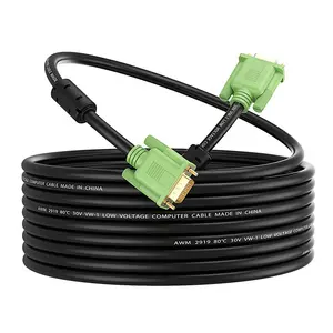 定制制造商热卖镀金Cabo VGA 15针VGA电缆原始设备制造商长度，带电脑投影仪磁环