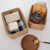 Panier de rangement tressé rustique CF en corde de papier naturelle, ensemble de 3 paniers de rangement Cesto Organizador (grands, moyens et petits) pour salle de bain