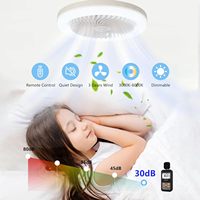 360 °   Ventilateur de plafond avec douille rotative E27, télécommande, 3 couleurs, ampoule LED à intensité variable, pour cuisine, salle de rangement
