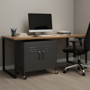 Gabinete de Almacenamiento de Acero de 23.6"x13.8"x22", Gabinete de Archivo Industrial Portátil para Garaje - Product Image 2