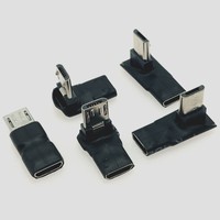 Câble d'extension Micro USB mâle-femelle à 5 broches, type plat à angle droit avec connecteur coudé pour smartphones Android