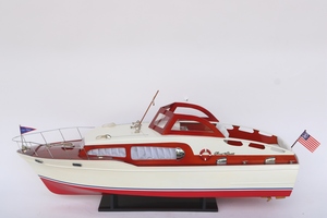 Modèle de yacht de croisière en bois GIA NHIEN, décoration nautique pour la maison ou le bureau, CHRIS CRAFT COMMANDER 1954, artisanat haut de gamme peint à la main - Product Image 2