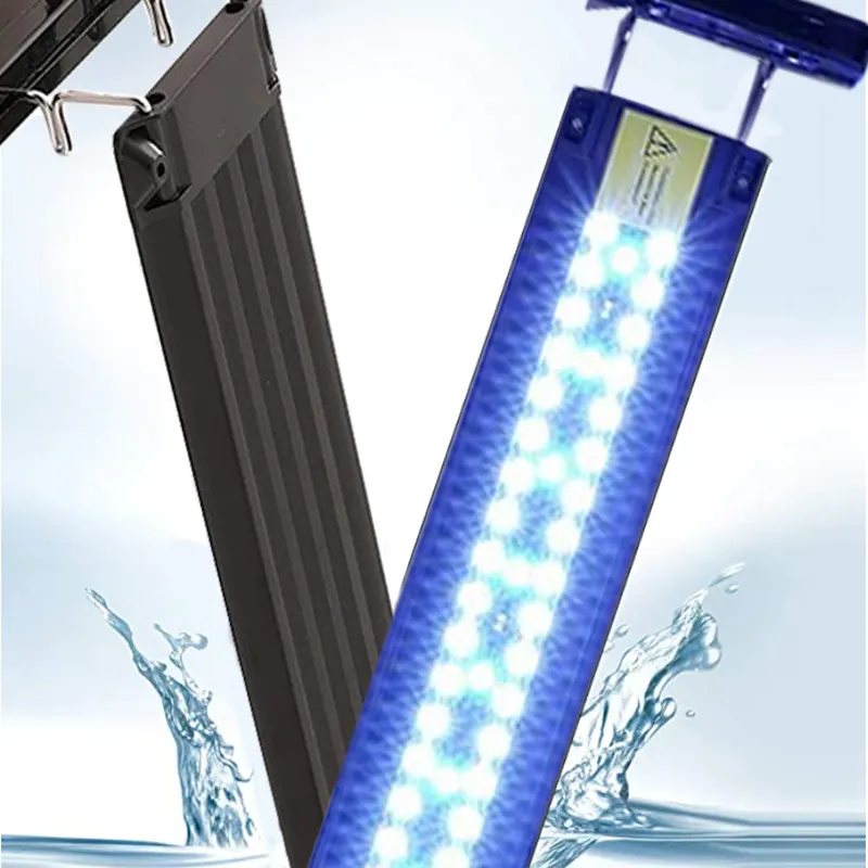 Aquarium Fish Tank Light Timer and Dimmer Blue and White LED 3 Installation Modes Aquarium Light for DIY Fish Tank