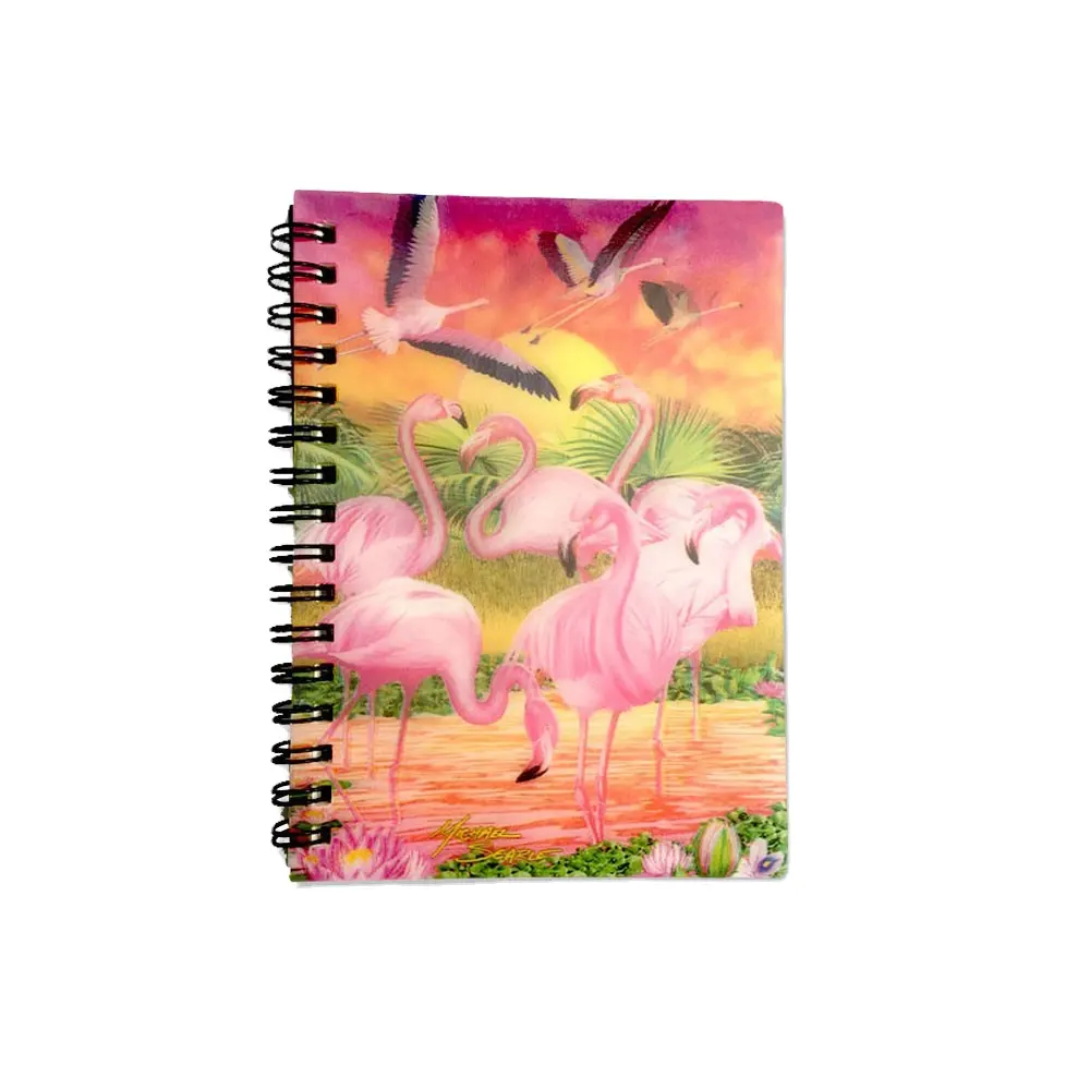 Custom A4 size notebook 0.6mm PET material 3D cover notebooks with lenticular printing for learning tool