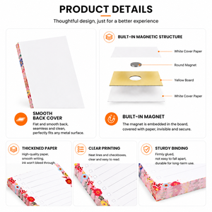 Blocs de Notas Magnéticos con Lista de Tareas, Notas Adhesivas con Lista de Verificación, Tamaño y Diseño Personalizables para la Escuela, Oficina y Tareas Diarias - Product Image 2