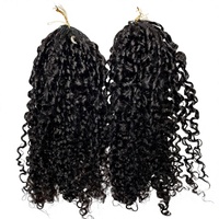 Cheveux vierges vietnamiens 100% non traités, pointes de 50g, extensions au crochet en plumes pour tressage, double trame machine, bouclés Pixie en vrac