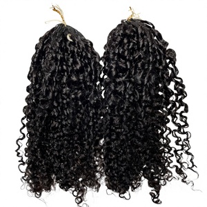 Cheveux vierges vietnamiens 100% non traités, pointes de 50g, extensions au crochet en plumes pour tressage, double trame machine, bouclés Pixie en vrac - Product Image 6