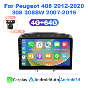 Autoradio à contrôle central Carplay pour <span class=keywords><strong>Peugeot</strong></span> 408 2012-2020 <span class=keywords><strong>308</strong></span> 308SW 2007-2015 Android 14 Auto Multimedia DVD Player GPS Navi - Product Image 5