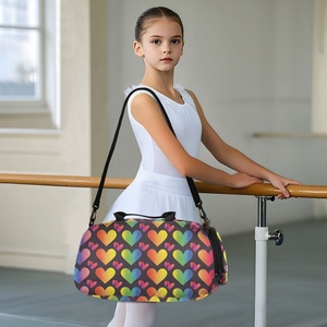 Large Capacity Fashion Sports Fitness <b>Bag</b> Portable Customs Heart Patterns Polyester Travel Shoulder Duffel <b>Bag</b> - Product Image 6
